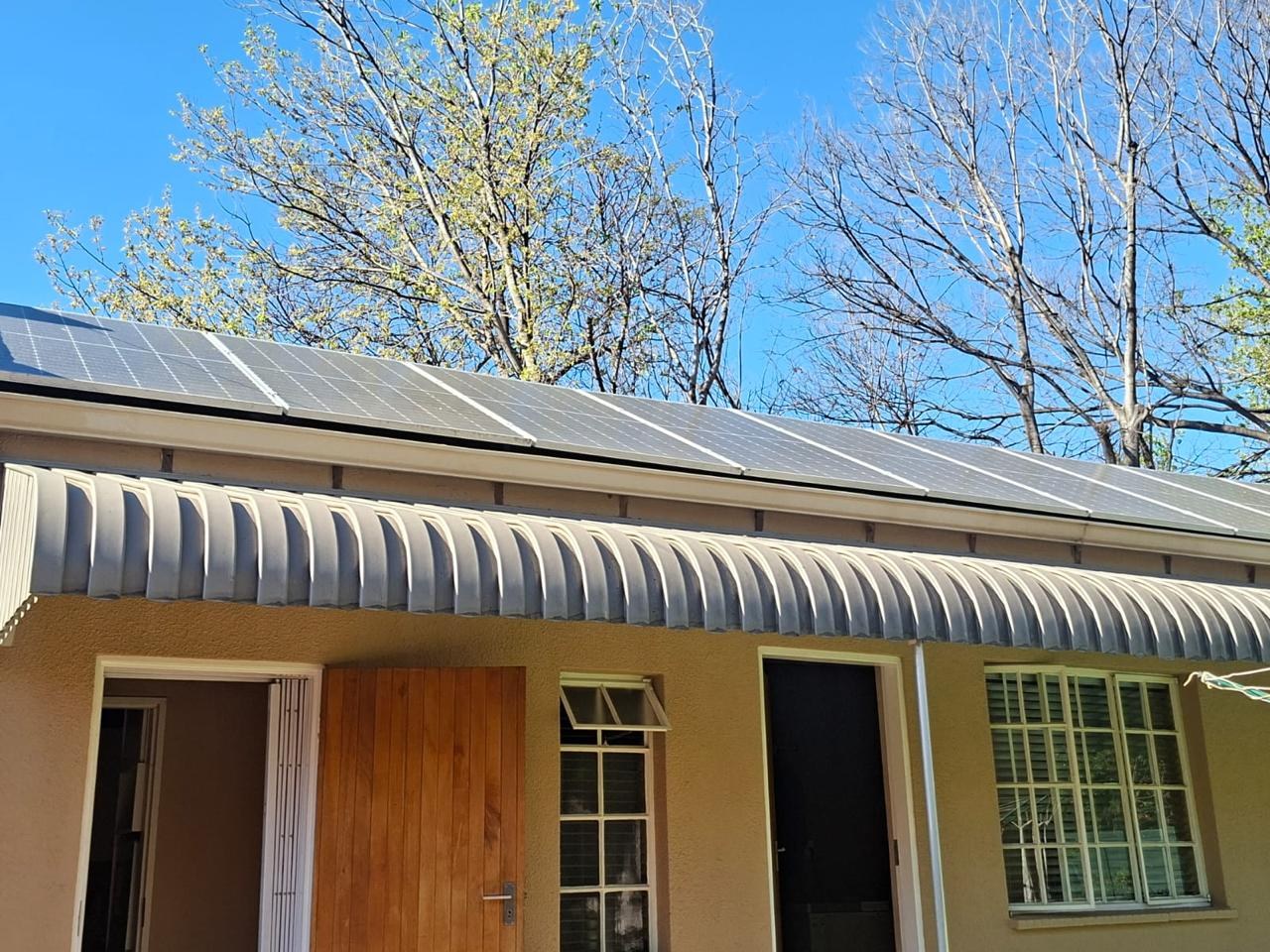 Solar panels on a residential roof after cleaning